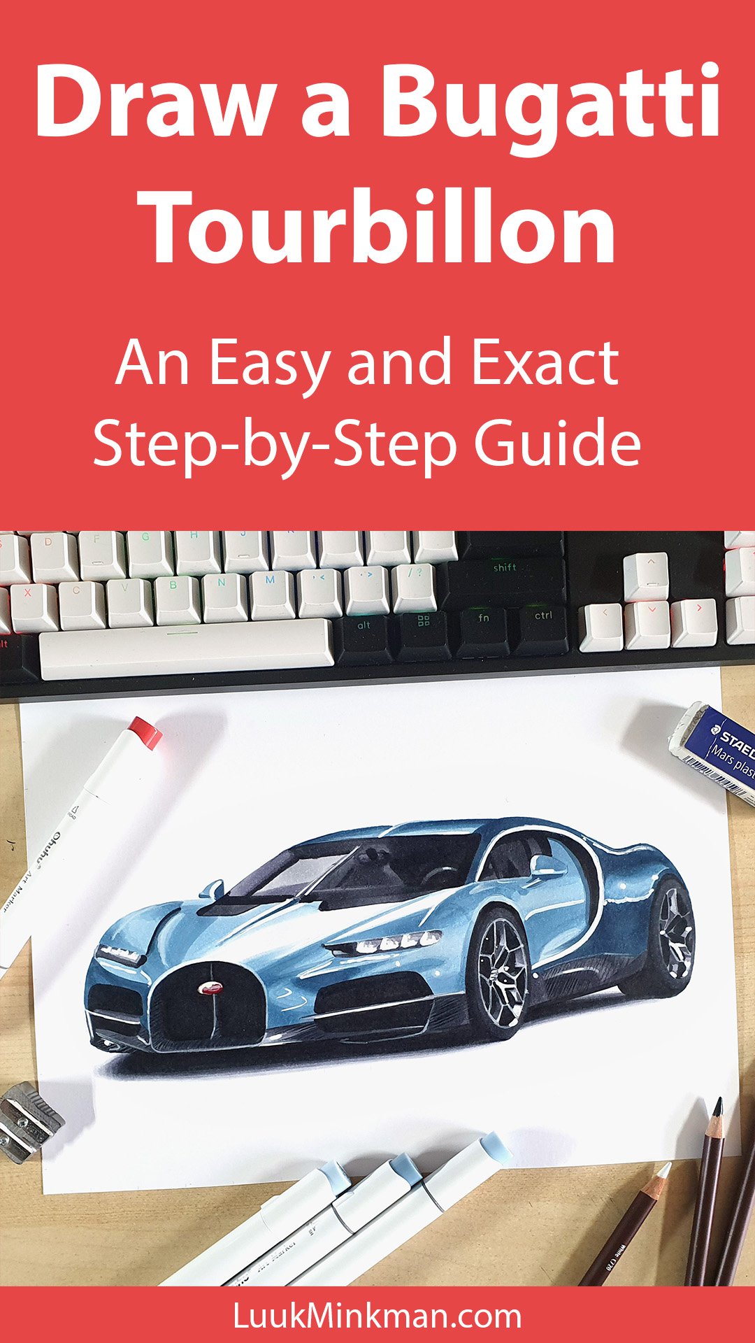 Easy Step-by-Step Bugatti Tourbillon Drawing Tutorial